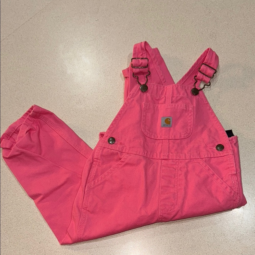 2T Carhartt Vibrant Pink Bib Overalls